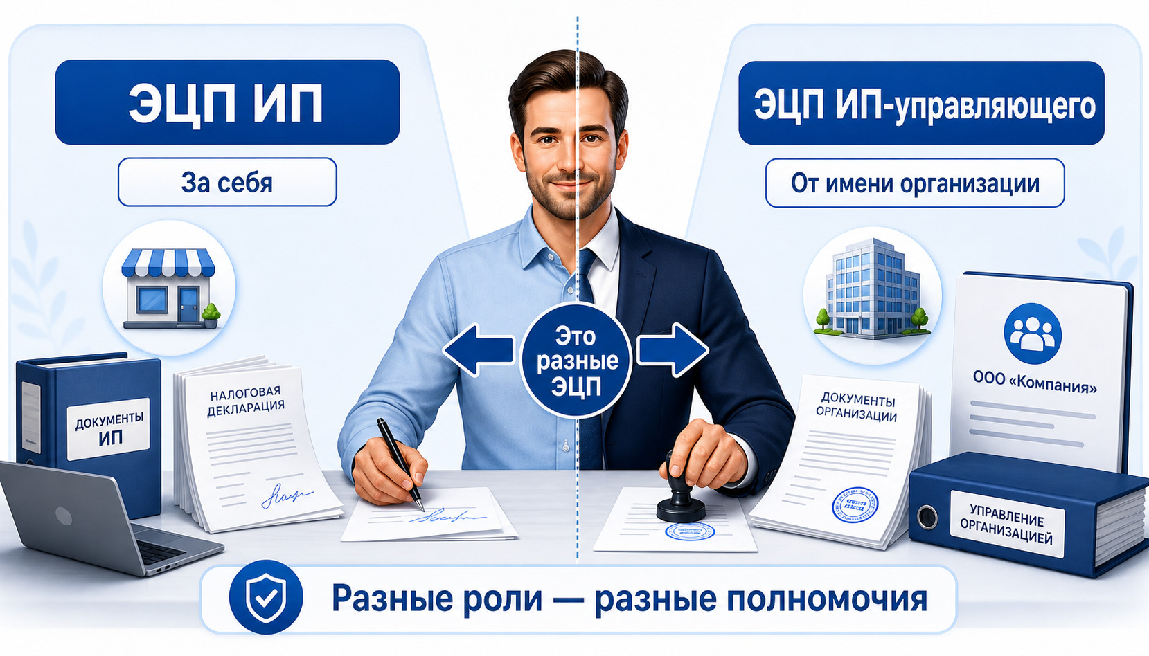 ЭЦП ИП УПРАВЛЯЮЩЕГО И ЭЦП ИП ЭТО РАЗНЫЕ ЭЦП